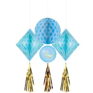 Boy Honeycomb Decorations 3Ct