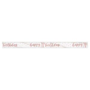 Birthday Glitz Rose Gold Prism Foil Banner 70TH Birthday 9FT