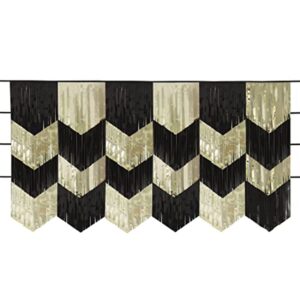 Gold Confetti Celebrate Black/Gold Scallop Fringe Foil Garland 6ft