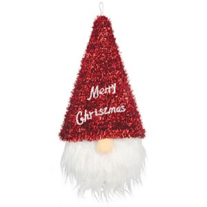 3d Tinsel Santa Gnome Deluxe Centerpiece