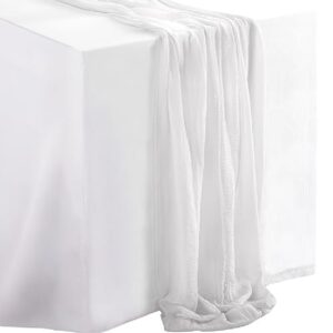 White Fabric Table Runner 10"x10ft