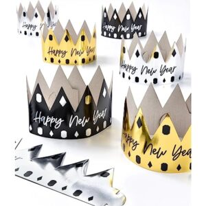 Black/Silver/Gold Paper Crown 12CT