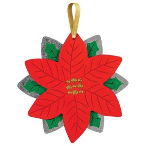 4.5" Poinsttia Metallic Ornament