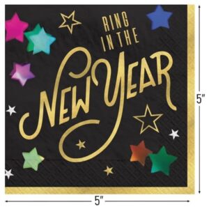 40CT Beverage Napkins New Year Starlight