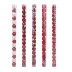 40mm Red/White & Red Ornaments 12CT