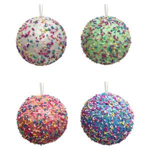 100mm Ball Ornament With Sprinkle Glitter